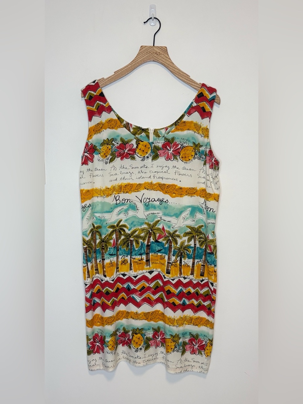JAMS World vintage shift dress Bon Voyage , sz : medium